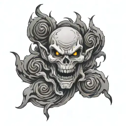 Evil Cloude With Flashes Surrounded