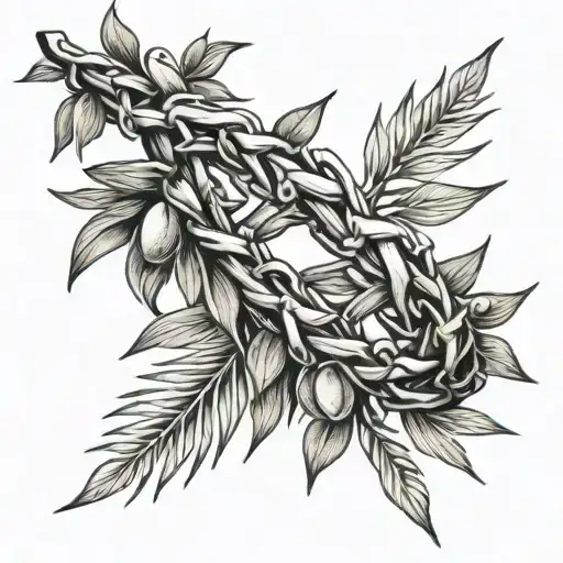 Half Olive Branch Half Crown Of Thorns