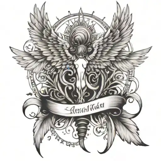 Spine Quote With Sun And Angel Wings