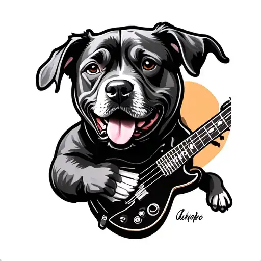 Guitar Dog Football