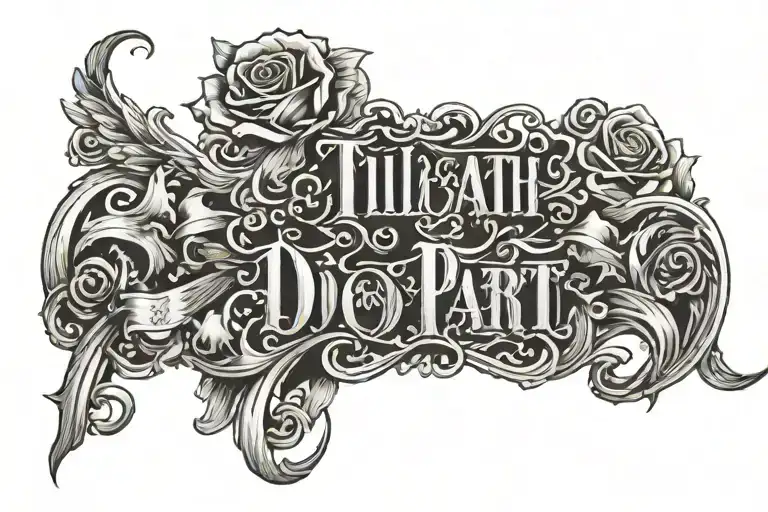 Till Death Do Us Part In Gothic Letters With 2-4-2019 Under It In Roman Numbers