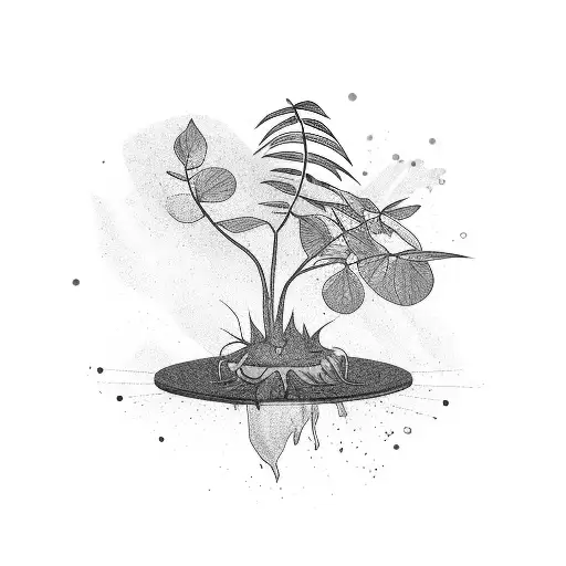 A Vinyl Record Spinning With A Plant Growing Out Of It