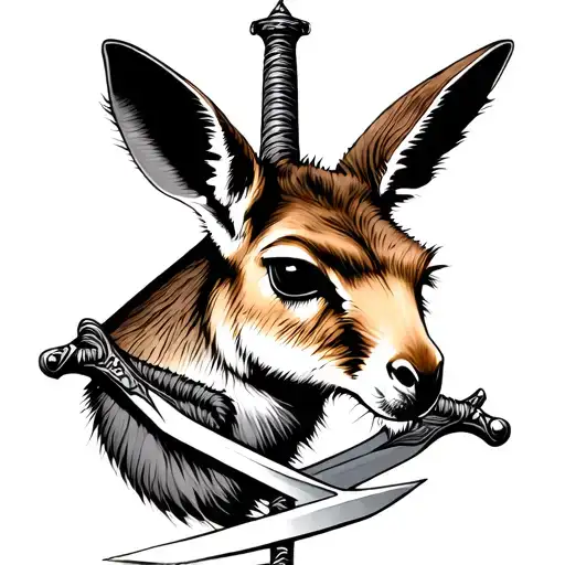 Kangaroo And Sword Intertwined