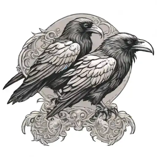 Hugin And Munin Raven