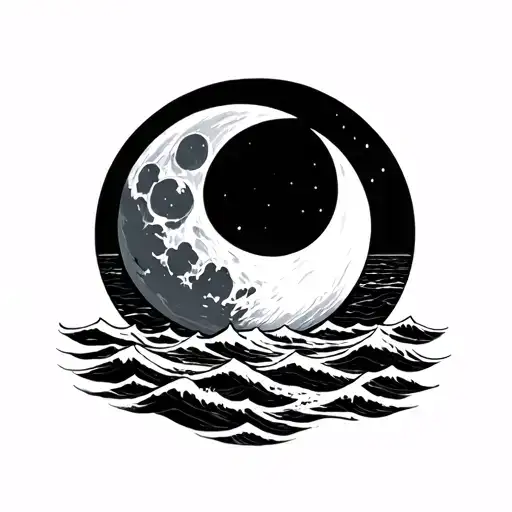 Moon And Sea