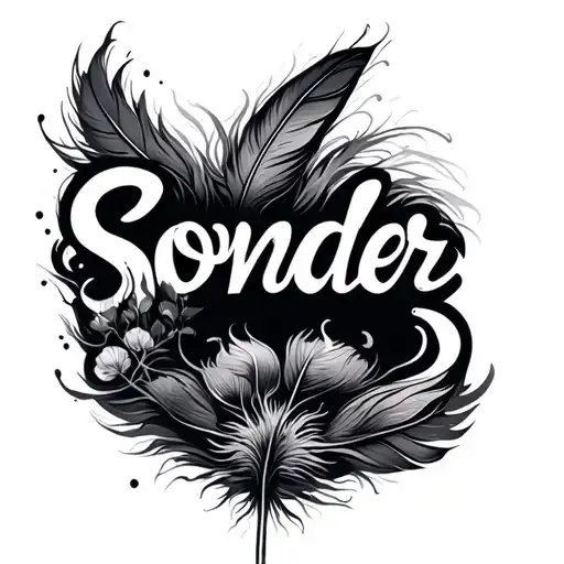Cursive Word Sonder With A Feather