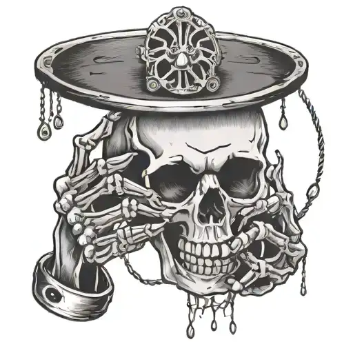 Live Forever Skeleton Hand Holding A Tamborine