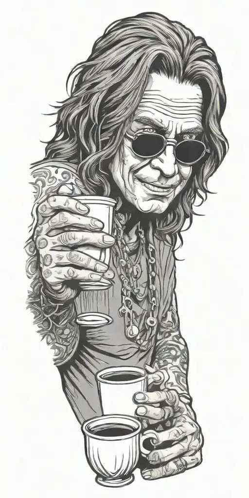 Ozzy Osbourne Drinking Coffee