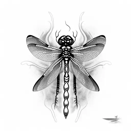Dragonfly With Fire
