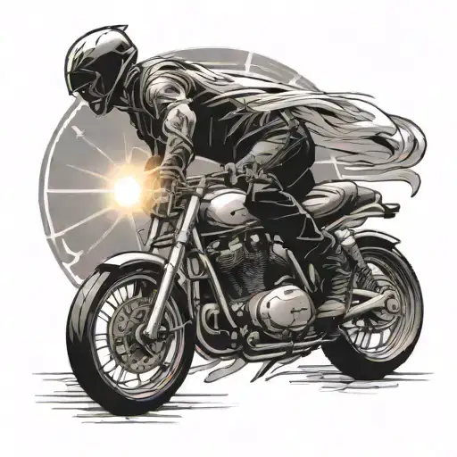 Biker From Behind With Sun Rays Around Him There's Never