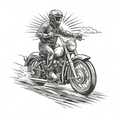 Biker From Behind Drivin Sun Rays