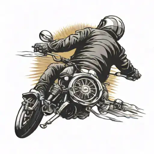 Biker From Behind Drivin Sun Setting