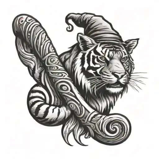 Broomstick With A Tiger Head