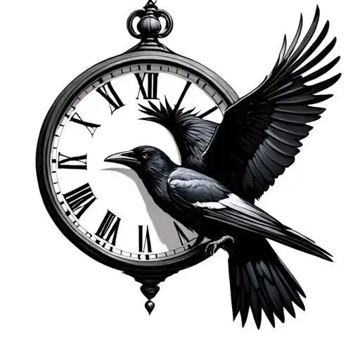 Raven On A Clock