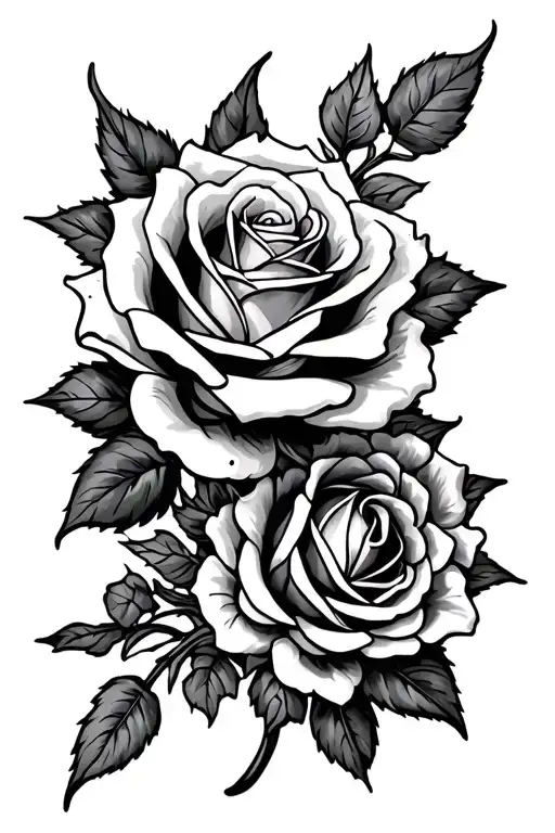 Black Rose And Viking Design Inspired