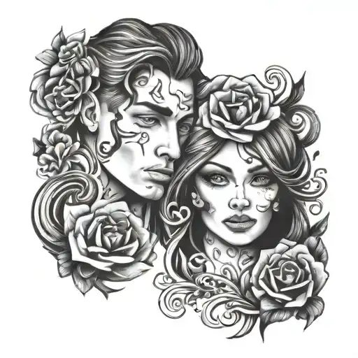 Couple Tattoo That So Different And Similar At The Same Time