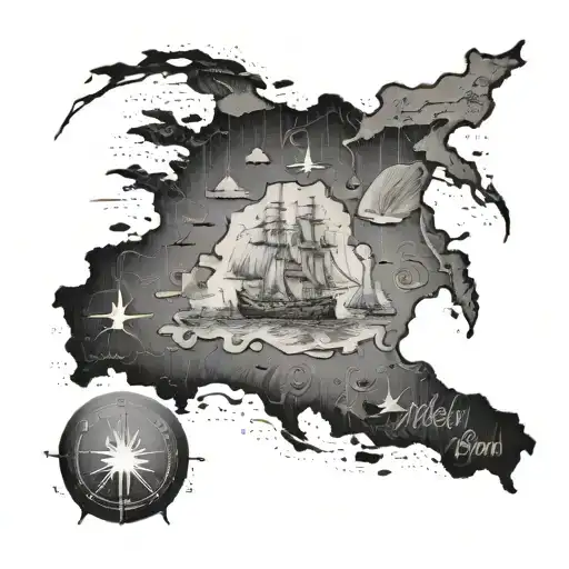 Black And White Detailed Guadeloupe Map Portrait