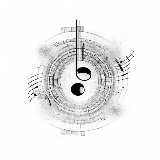 A Music Note Composed Of Lines Of Code