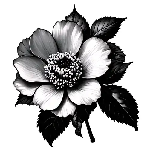 Hawthorn Flower Fine Line