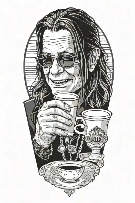 Ozzy Osbourne With Glasses Drinking Coffee Not Scary