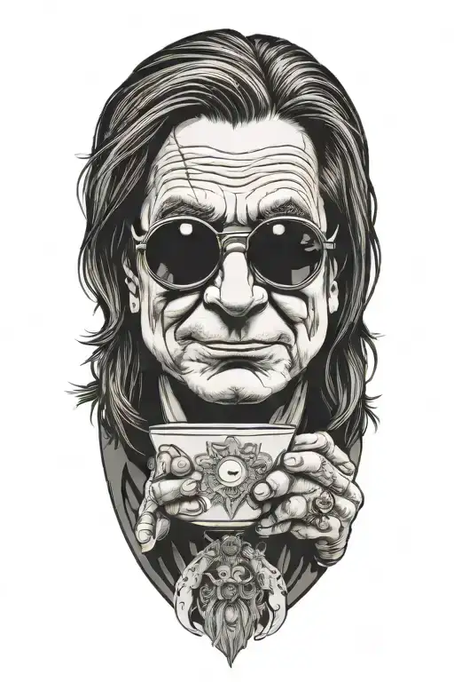Ozzy Osbourne With Glasses Drinking Coffee Not Scary