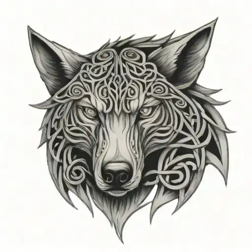 Celtic Wolf Head