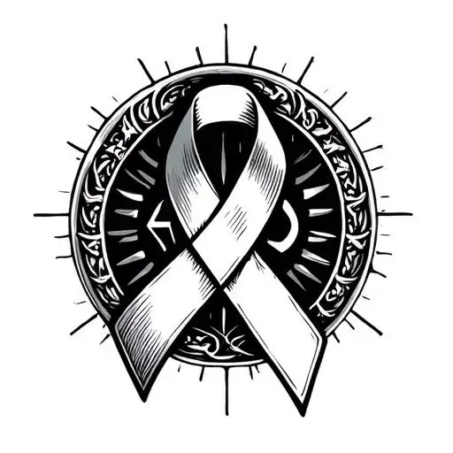 Kidney Cancer Orange Ribbon Intertwined With Roman Symbol Representing Strength