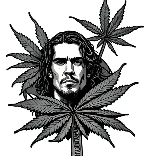 Mover Dan With 2 Crosses And Ganja Leaf