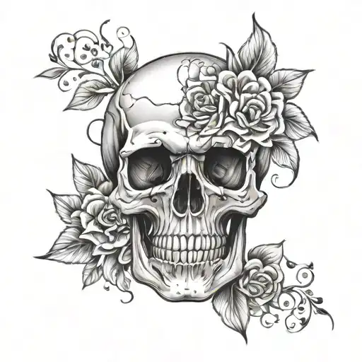 Skull With Flowers