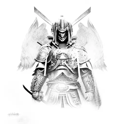 Dark Archangel With Samurai Armor
