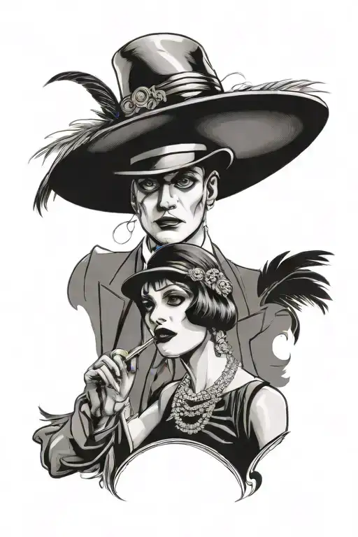 Mobster Husband And Wife In Flapper Dress