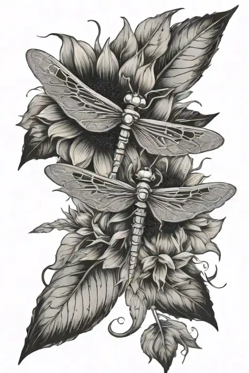 Skeleton Dragonfly Sunflower