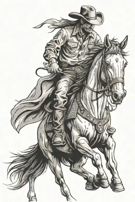 Cowboy Riding A Horse