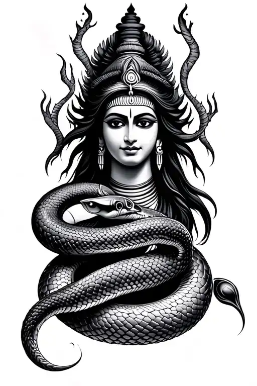 Shiva Karma And Snake Tattoo Idea Combining