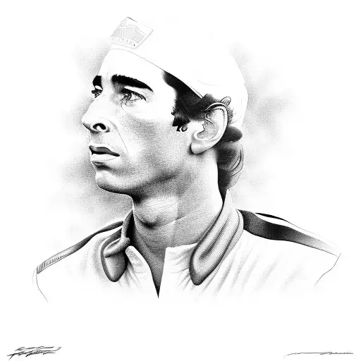 A Detailed Portrait Of Ayrton Senna In His Mp4 Interlagos Car