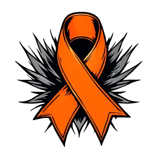 Orange Cancer Ribbon Wrapped Together
