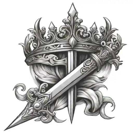 Tiara And A Sword With Wand
