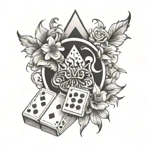 Card And Dice And Flowers