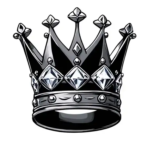 King Crown With 4 Diamonds