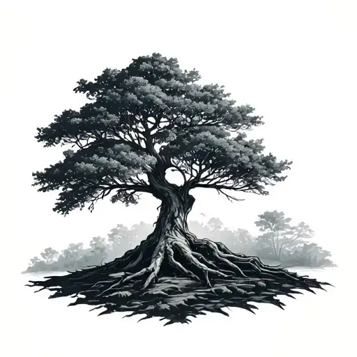 Siloate Of A Banion Tree Growing