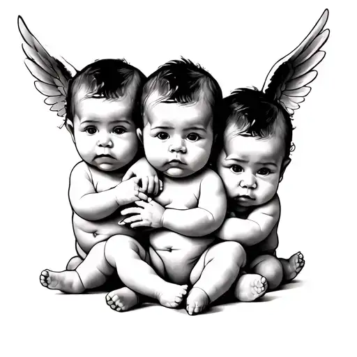 Three Black Baby Angles