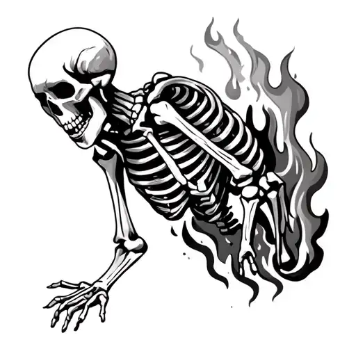 Skeleton On Fire