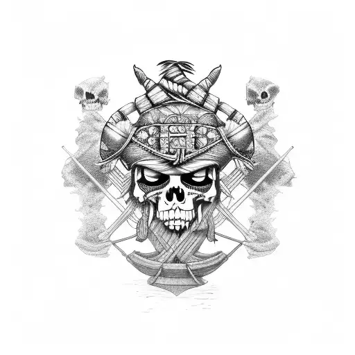 Pirate Ship With Tiki Tribal