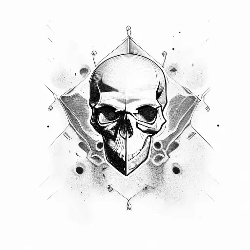 Skull With Abstract