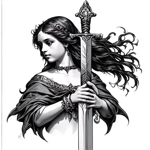 Saint Dymphna Sword Threading Skin