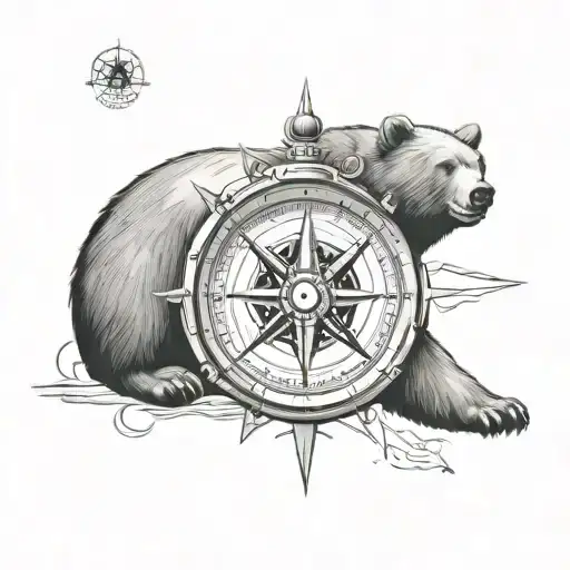 Bear In A Nautic Compass