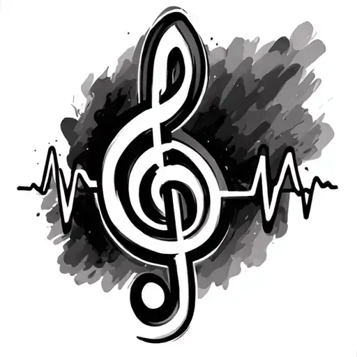 Treble Clef Heartbeat Line Forming