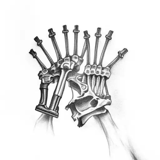 A Gun Morphing Into A Skeleton Hand