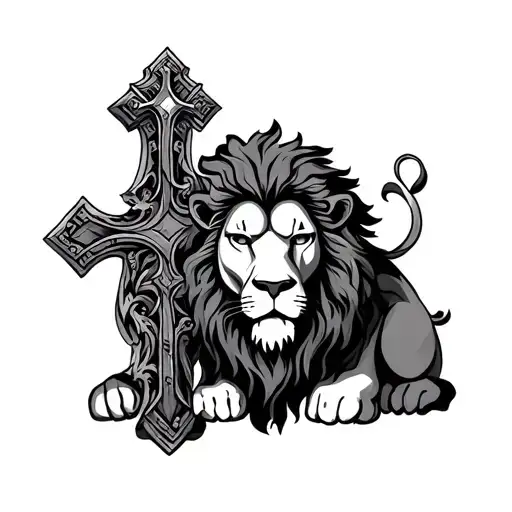 Lion And Cross