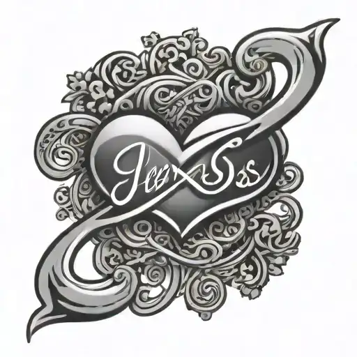 Simple Infinity Heart With Arabic Name Genesis